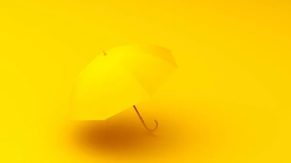 Gele Paraplu Gele Achtergrond — Stockfoto