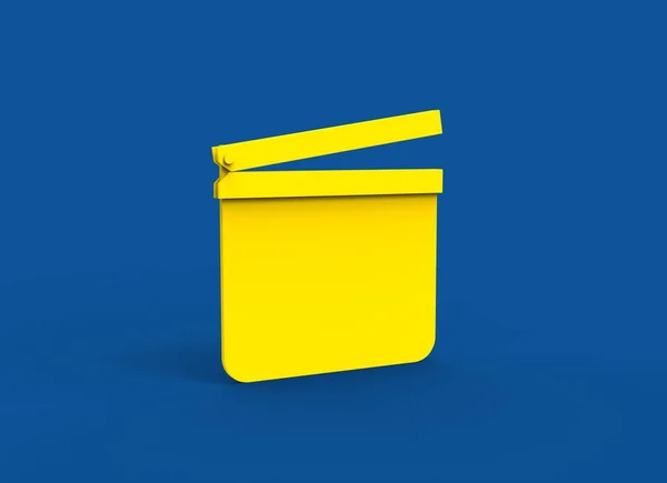 Gelbe Filmklappe Isoliert Auf Blauem Hintergrund — Stockfoto