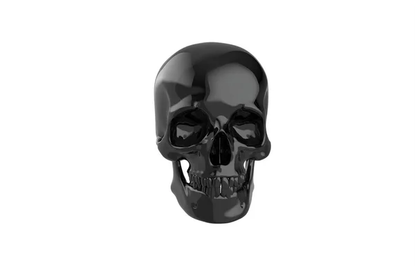 Schwarzer Totenkopf Auf Schwarzem Hintergrund Illustration Rendering — Stockfoto