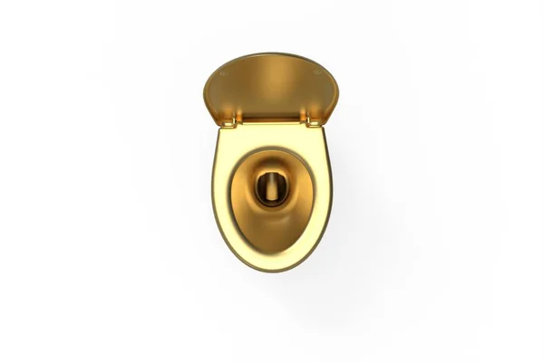 Golden Luxe Toilet Witte Achtergrond — Stockfoto