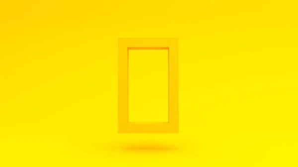 Weergave Van Het Gele Frame Witte Achtergrond — Stockfoto