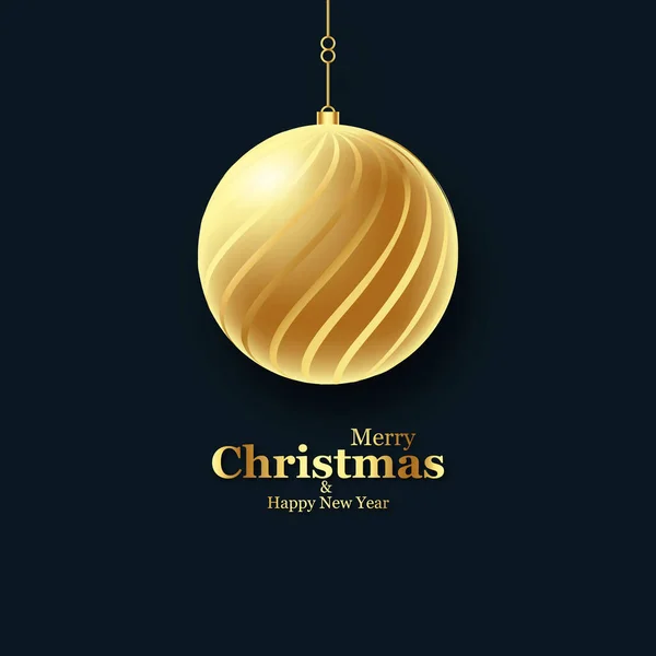 メリークリスマスと幸せな近くの年のバックグラウンドソーシャルメディアのポストや黄金のボールの装飾とバナー — ストック写真
