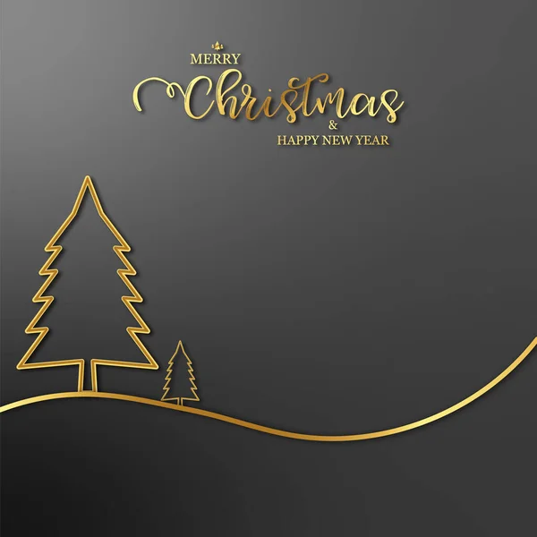 メリークリスマスとハッピー近く年販売ソーシャルメディアポストまたはバナー付きゴールデンテキストとグレーの背景 — ストック写真