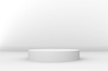 Beyaz ürün podyumu en düşük biçim boş daire açılımı p