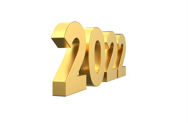 Realista 2022 Sinal Dourado Para Cartaz Festivo Design Banner — Fotografia de Stock