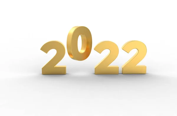 Realistyczny 2022 Złoty Znak Dla Świąteczny Plakat Lub Baner Projekt — Zdjęcie stockowe