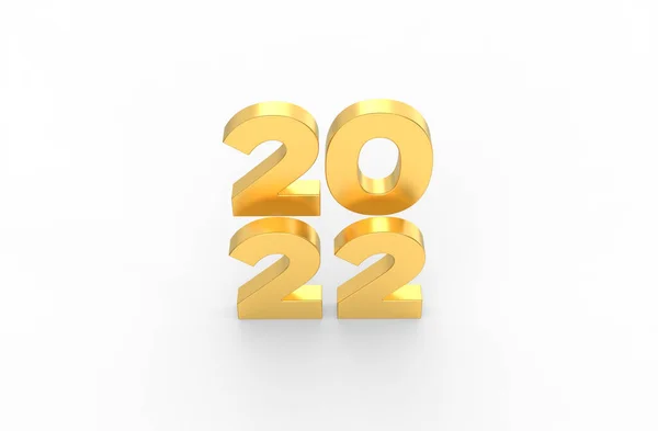 现实2022年节日海报或横幅设计的金色3D标志 — 图库照片
