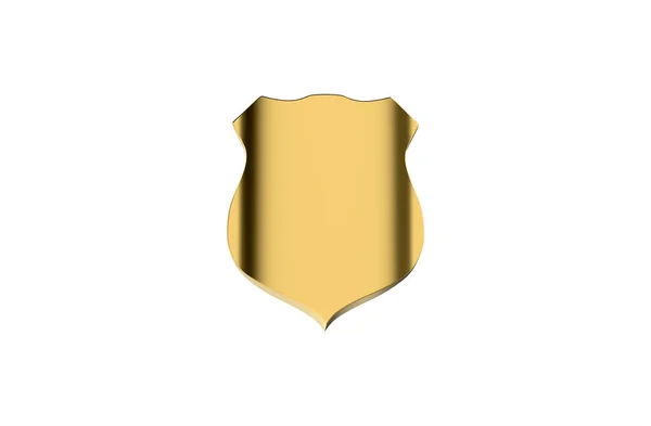 Gouden Schild Geïsoleerd Witte Achtergrond — Stockfoto