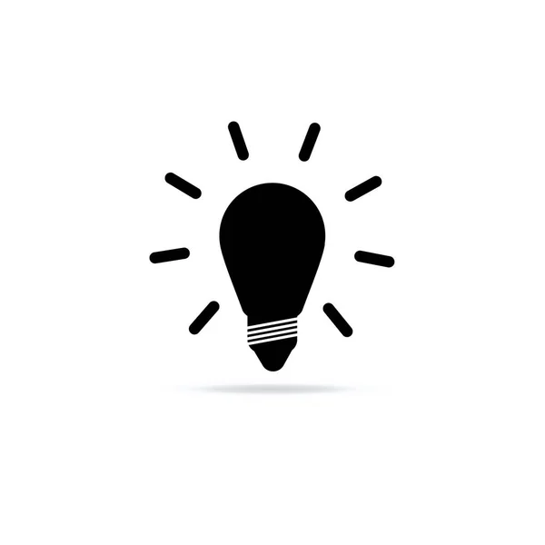 Glühbirnen Symbol Für Idee Oder Konzept Schwarzer Farbe Auf Weißem — Stockvektor