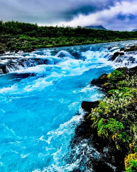 Agua Azul Vibrante Islandia — Foto de Stock