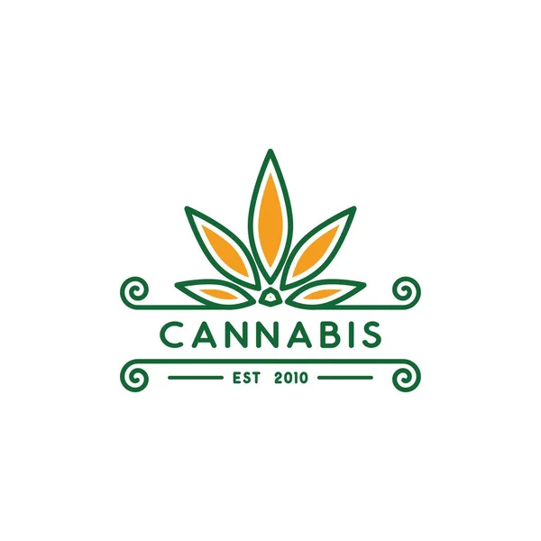Geometrik biçimli marihuana logo şablonu.