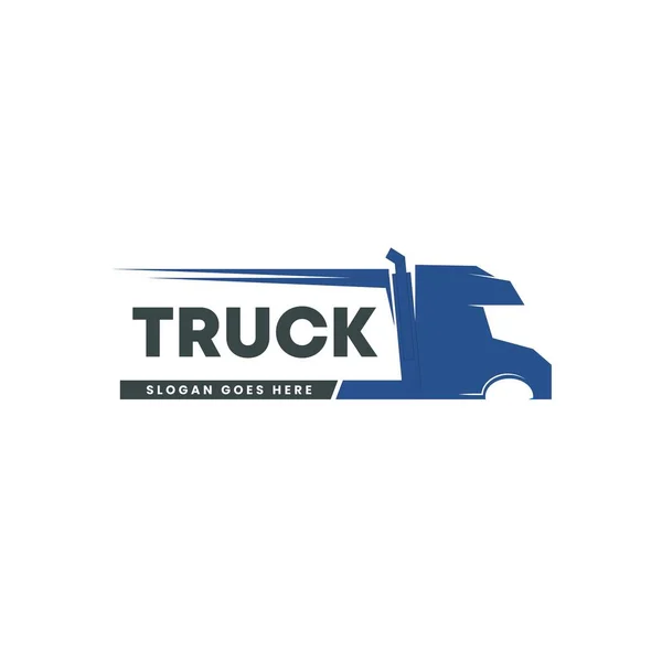 Modèle Logo Logistique Avec Une Forme Camion Bleu — Image vectorielle