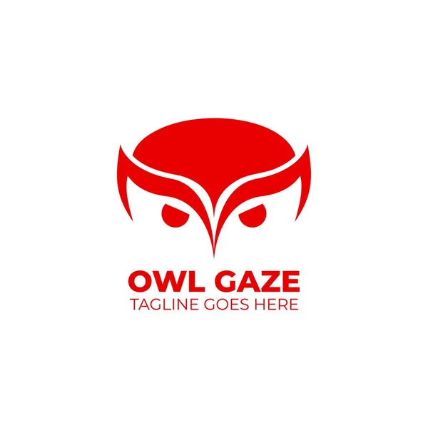 Kırmızı baykuş bakışlı logo şablonu