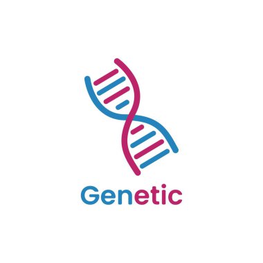 DNA şekilli genetik logo şablonu