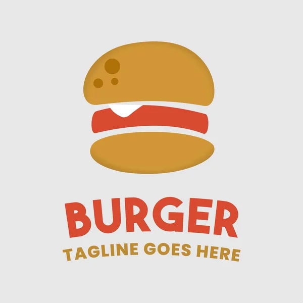 İzole edilmiş arkaplanda klasik renkte hamburger logosu şablonu