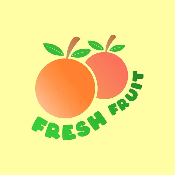 Fresh Fruits Logo Template Pictures Red Orange Fruits — ストックベクタ