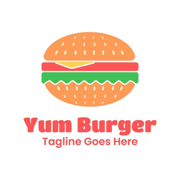 Hamburger resimli fast food restoran logosu şablonu