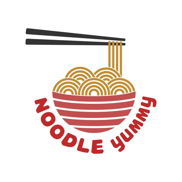 Ramen ya da erişte dükkanı logosu. Kasede erişte resmi var.