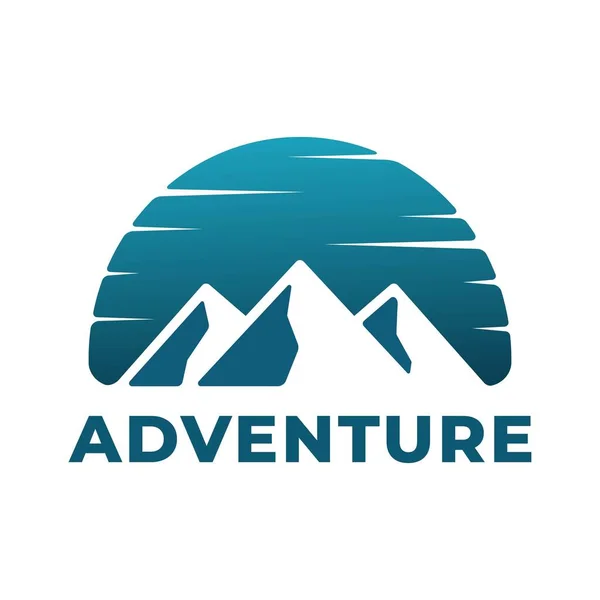 Adventure Logo Template Shape Two Mountains Semicircle — Stockvector