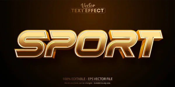 Sport Text Effekt Editierbare Glänzende Cartoon Text Stil — Stockvektor
