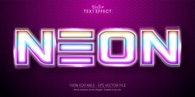 Neon metin efekti, düzenlenebilir neon ışıklar imza metni biçimi