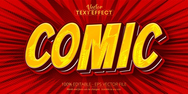 Efecto Texto Dibujos Animados Texto Cómico Editable Estilo Texto Cómico — Vector de stock