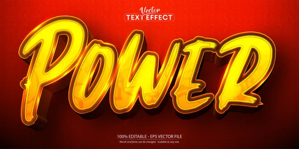 Power Text Rajzfilm Stílusú Szerkeszthető Szöveg Hatása — Stock Vector