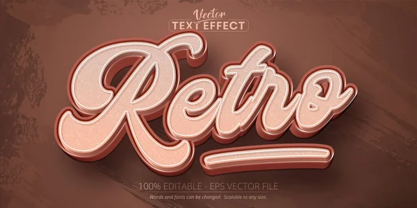 Vintage Retro Text Effect 70S 80S Editable Text Style — Vector de stock