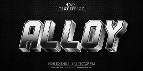 Silver Text Effect Editable Metallic Silver Text Style — Archivo Imágenes Vectoriales