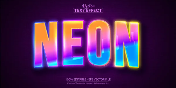Neon Işık Metni Efekti, Düzenlenebilir Renkli Parlak Metin Biçimi