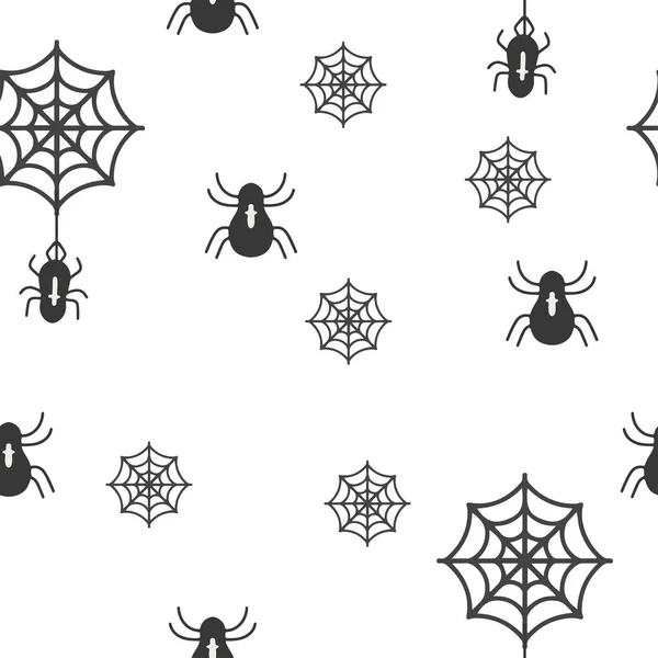 Spinnen Netz Nahtloses Muster Halloween Gruseliges Design Auf Weißem Hintergrund — Stockvektor