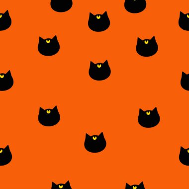 Kara kedi ve ay cadılar bayramı deseni