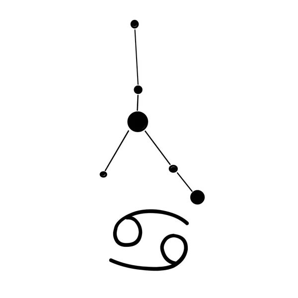 Sinal do cancro do zodíaco. Ilustração vetorial. — Vetor de Stock