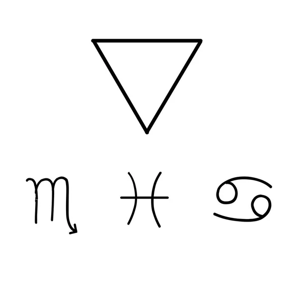 Conjunto de símbolos do zodíaco de água para horóscopo astrológico. — Vetor de Stock