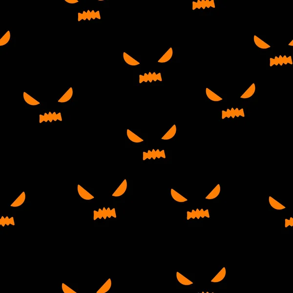 Patrón Sin Costuras Con Calabazas Halloween Naranja Talladas Siluetas Caras — Vector de stock