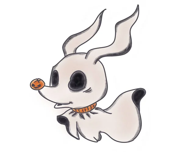 Hund Spöke Konst Helgdag Halloween — Stockfoto