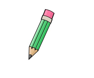 Basit kalem - okul malzemeleri - çizilecek nesne