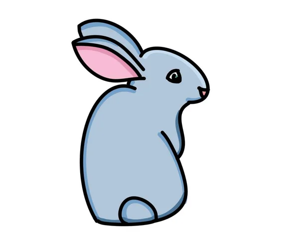 Petite Illustration Lapin Gris Art — Photo