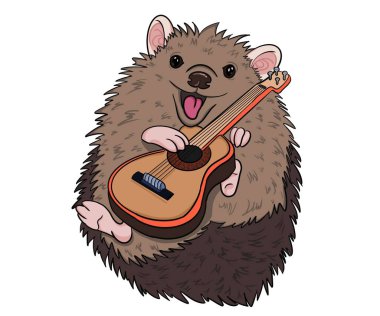 Gitar çalan küçük kirpi