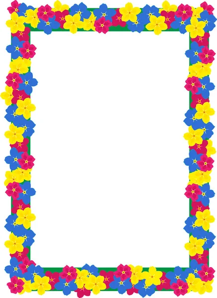 Çiçeklerden ve pastel renklerden oluşan dikdörtgen bir çerçeve 
