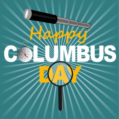 Columbus 'a vektör tebrik kartı günü 