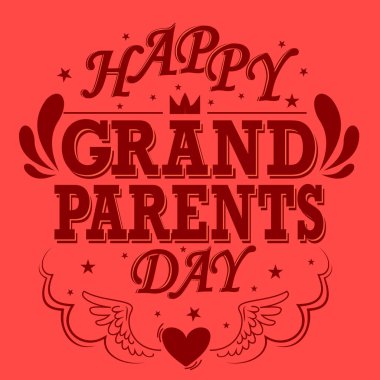  Büyükbabalar günü için vektör tebrik kartı 