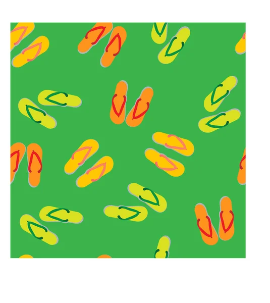  Yaz teması üzerinde kumaş, duvar kâğıdı, kağıt ve kartpostallara yazdırmak için uygun parmak arası terliklerle vektör arkaplan deseni 