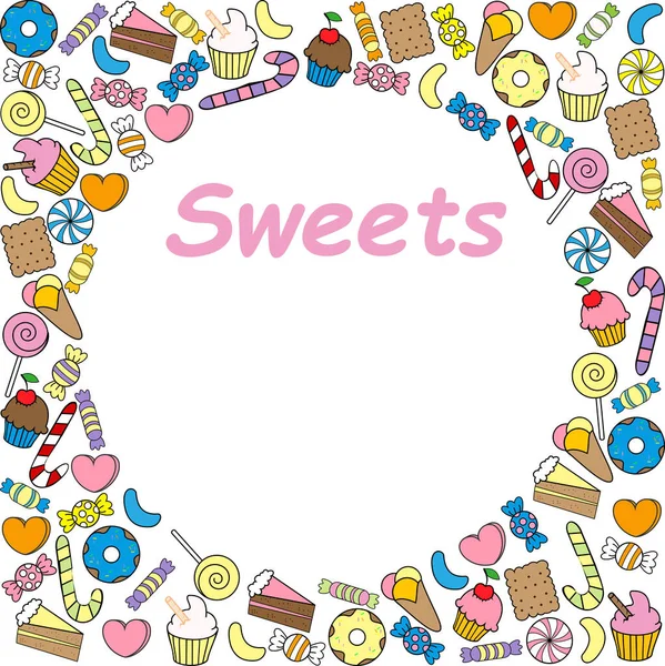 Vector Frame Sweets Registration Photographs Advertising Brochures — Stock Vector