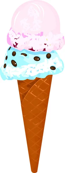 Meyve aromalı dondurma külahının vektör resmi