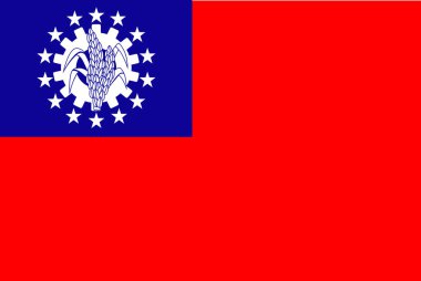  Burma bayrağının resmi, ülkenin ve halkının bir sembolü. 