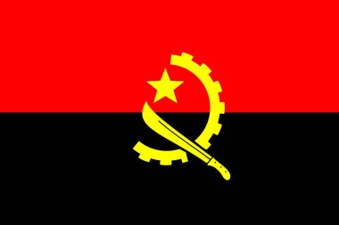   Angola bayrağının resmi, ülkenin ve halkının bir sembolü. 