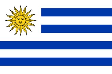  Ülkenin ve halkının bir sembolü olan Uruguay bayrağının resmi 