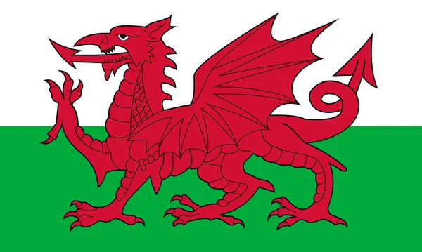 Bild Der Walisischen Flagge Symbol Des Landes Und Seiner Menschen — Stockvektor
