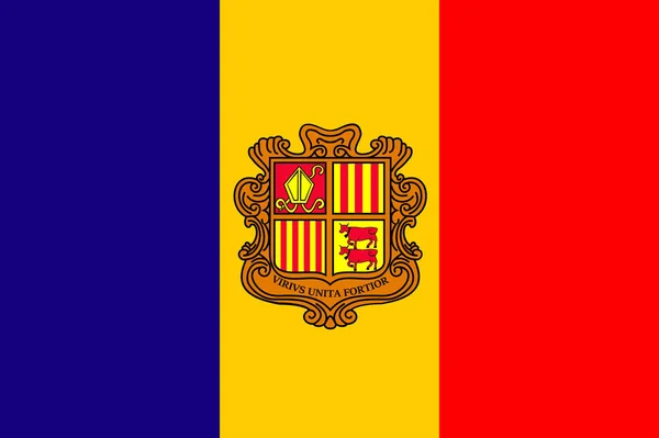 Imagem Bandeira Andorra Símbolo País Seu Povo — Vetor de Stock
